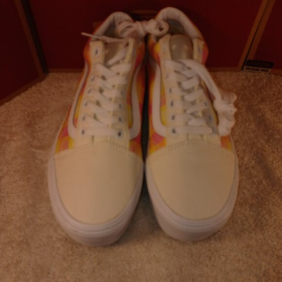 VANS Men's 6.5/Women's 8 Old Skool Stackform Platform Pastel Picnic Pink Plaid - Picture 9 of 13